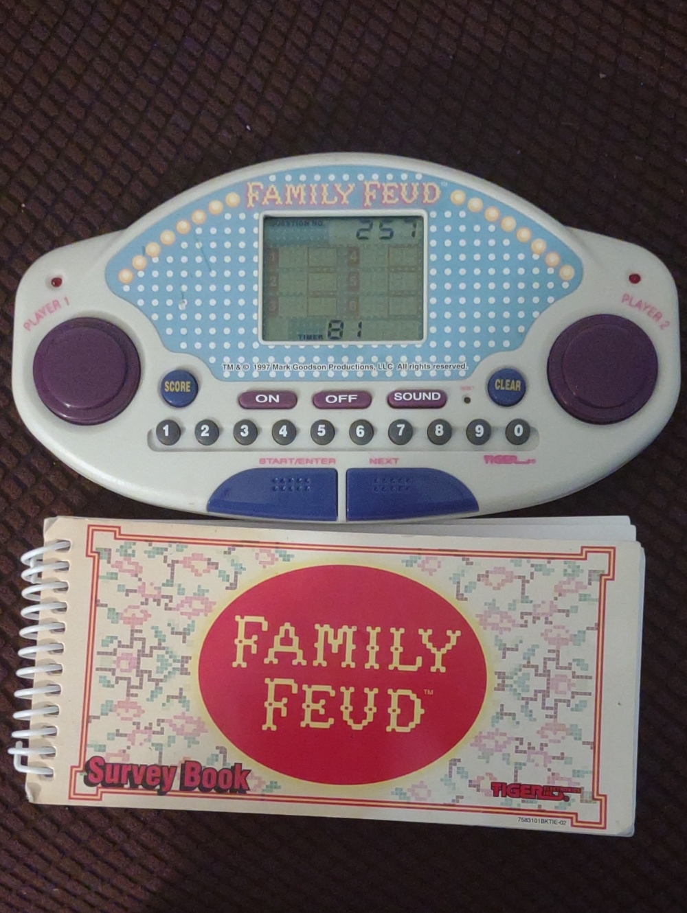 Tiger Electronics Family Feud Handheld Game - White & Blue